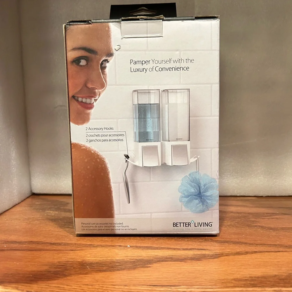 Better Living Shower Dispenser with Pumps, Convenient Organizer, Pamper, Spa